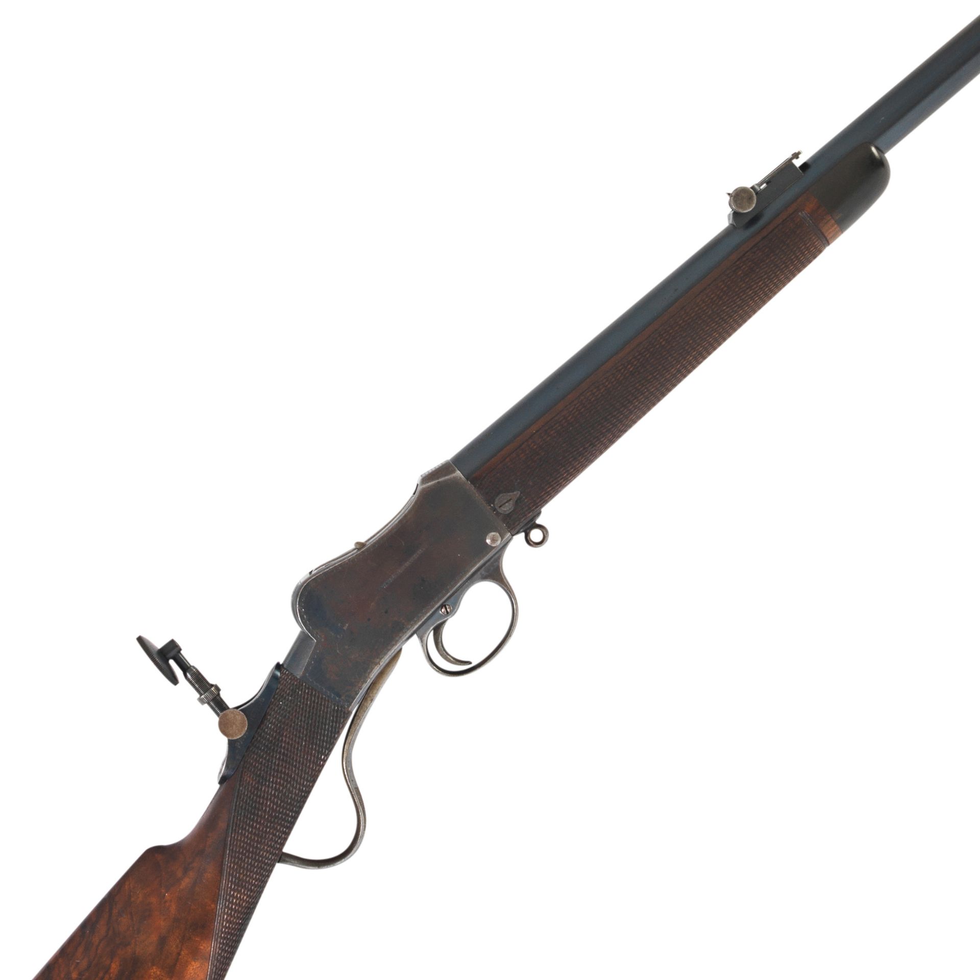 A .22(L) Martini-action take-down rifle by W.W. Greener, no. 018177 In its canvas case with W.W. ...