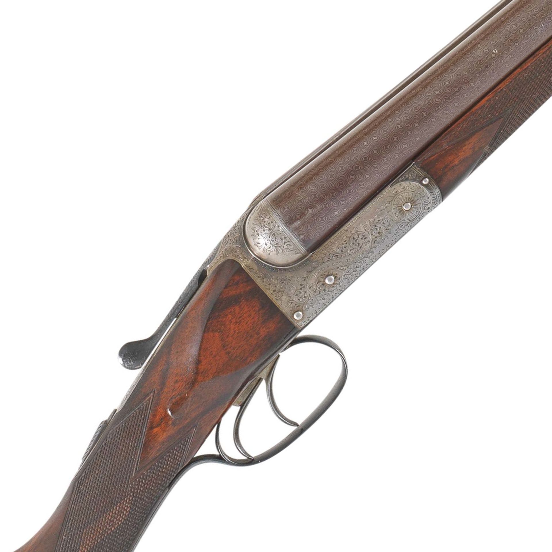 A 12-bore boxlock ejector gun by Watson Bros., no. 5773 In a leather case (2)