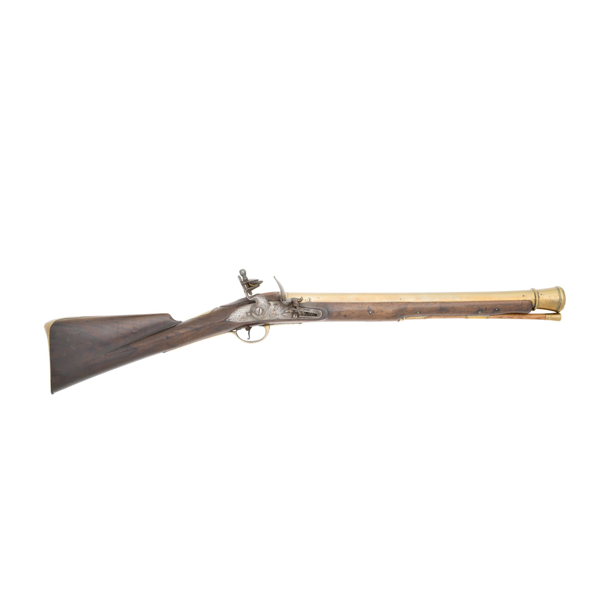 A Brass-Barrelled Flintlock Blunderbuss Of Service Type