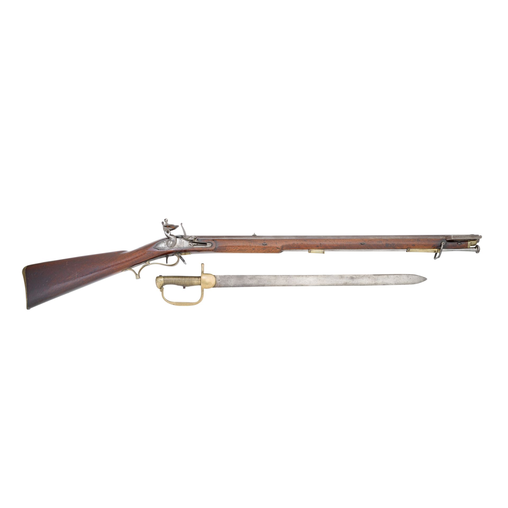 A .600 (18-Bore) Flintlock Baker Pattern Volunteer Rifle And Bayonet