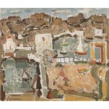 Yiannis Spyropoulos (Greek, 1912-1990) Port insulaire (Peint en 1955.signed in Greek ( lower lef...