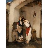 Nikiforos Lytras (Greek, 1832-1904) Jeune fille au bain (oil on canvas)