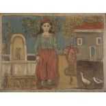 Theofilos Hadjimichael (Greek, 1871-1934) Femme d' Agiassos &#224; Lesvos (signed in Greek and d...