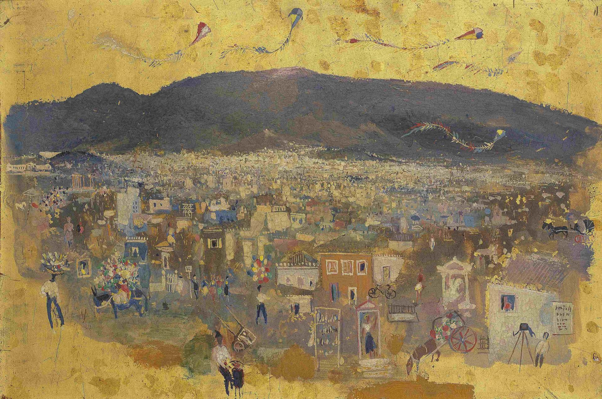 Spyros Vassiliou (Greek, 1902-1985) Festival, Ath&#232;nes (signed in Greek (lower right)mixed m...