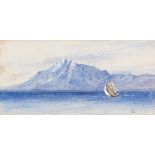 Edward Lear (British, 1812-1888) Mount Athos (signed with initials and inscribed (lower left)wat...