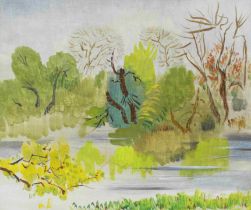 Nikos Hadjikyriakos-Ghika (Greek, 1906-1994) Parc de Londres (oil on canvas laid on cardboard)