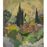 Polykleitos Rengos (1903-1984) Vue de Kessariani (signed in Greek and dated (lower left)oil on ...