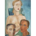 Gerassimos Steris (Greek/American, 1898-1987) Trois personnages (oil on canvas)