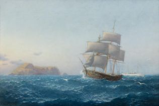 Emilios Prosalentis (Greek, 1859-1926) Naviguer au lev&#233; du jour (signed in Greek (lower le...