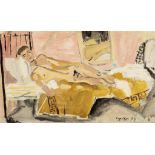 Yiannis Tsarouchis (Greek, 1910-1989) Gar&#231;on couch&#233; (Peint en 1954.signed in Greek and...