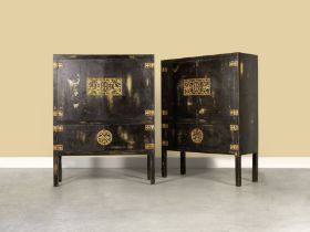 MARC DU PLANTIER (1901-1975) Deux cabinets, commande sp&#233;cialeCirca 1940Estampill&#233;s 'M....