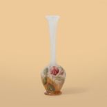 DAUM Petit vase soliflore &#224; d&#233;cor de vrilles, feuilles et fleurs de pois de senteurCir...