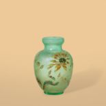 EMILE GALLE (1846-1904) Vase &#224; d&#233;cor de fleurs &#233;panouies et de feuilles de chrysa...