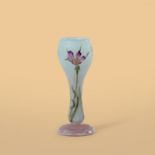 DAUM Petit vase sur pi&#233;douche &#224; d&#233;cor de fleursCirca 1905Sign&#233; 'Daum Nancy'V...