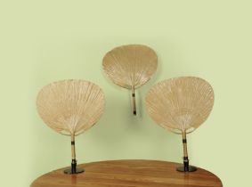 INGO MAURER (1932-2019) Ensemble de deux lampes de table et une applique de la s&#233;rie 'Uchiw...