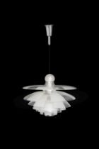 POUL HENNINGSEN (1894-1967) Grande suspension mod. 'PH Septima 5' Circa 1930-1940Verre, verre d&...