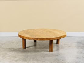 PIERRE CHAPO (1927-1986) Table basse mod. 'T02M'Circa 1963 Orme massif H: 33cm. (13in.); D: 109c...