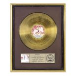 Robert Plant: A RIAA 'Gold' Disc Award For The Swan Song Album Pictures At Eleven, 1982,