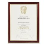 Indiana Jones and The Temple of Doom: A BAFTA&#174; Nomination Certificate Presented To George G...