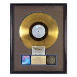 Robert Plant: A RIAA 'Gold' Disc Award For The Album Shaken 'N' Stirred, 1985,