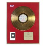 Robert Plant: A BPI 'Gold' Disc Award For The Album The Principle Of Moments, 1983,