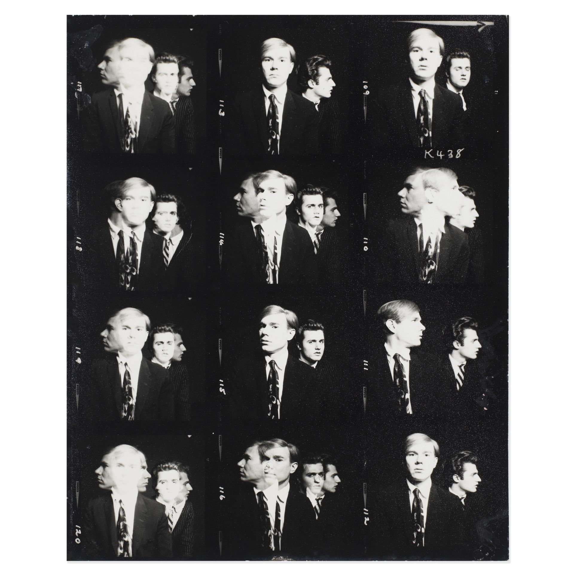 Michael Cooper (British, 1941-1973): An Original vintage contact sheet of Andy Warhol, 1965,