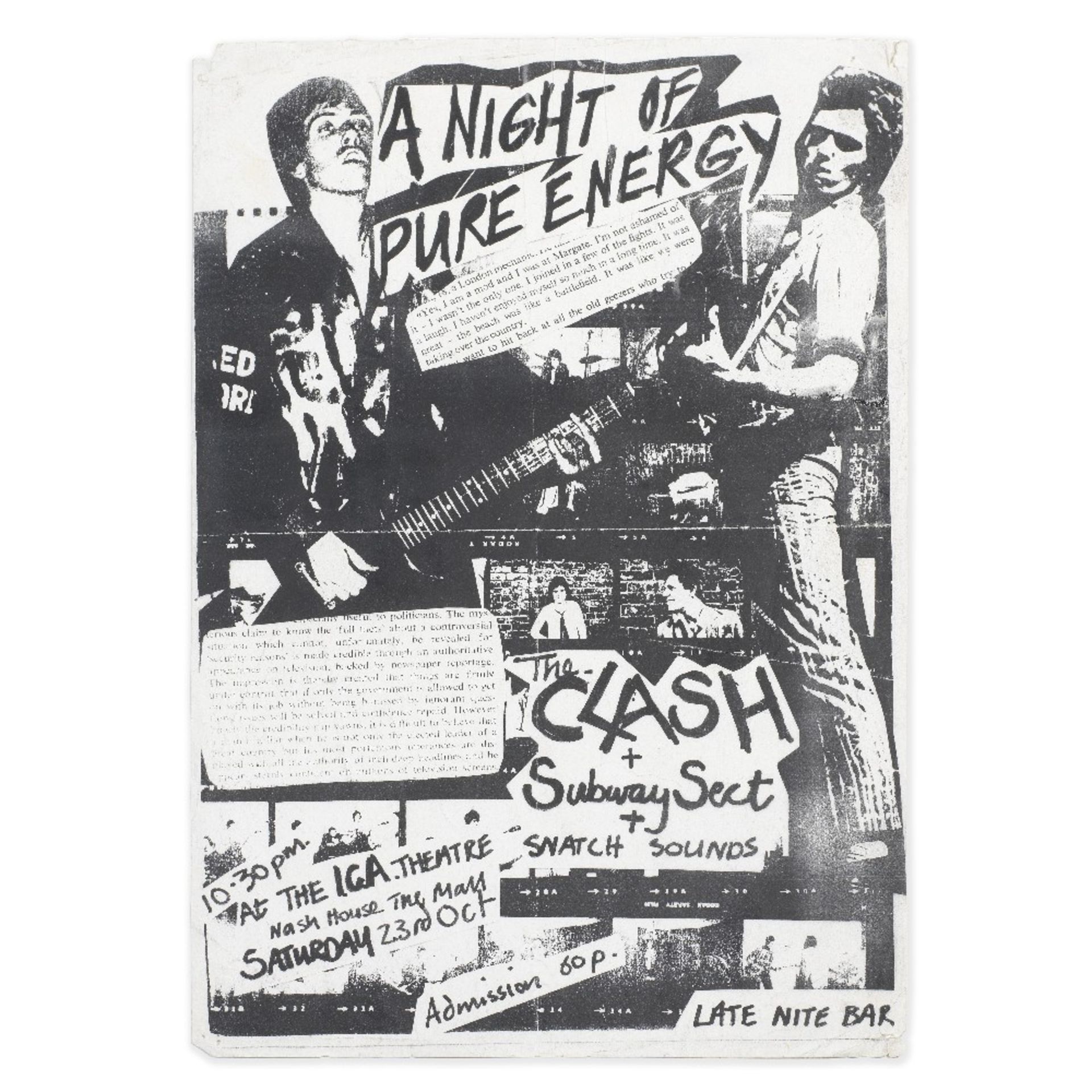 The Clash: A Night Of Pure Energy Concert Flyer, 1976,