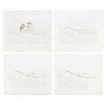 The Snowman: A Collection of Original Animation Cels of James and The Snowman Flying with Snowsc...