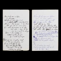 Peter Green: Handwritten Lyrics For Closing My Eyes From The Album Then Play On By Fleetwood Mac...