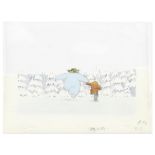 The Snowman: An Original Animation Cel of James and The Snowman Walking Away, 1982, 2