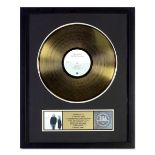 Robert Plant/ Alison Krauss: A RIAA 'Gold' Disc Award For The Album Raising Sand, 2007,