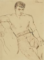 John Minton (British, 1917-1957) Portrait of a Young Man Reclining
