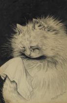 Louis William Wain (British, 1860-1939) Weeping Cat