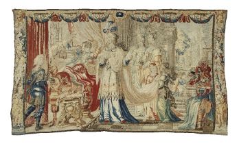 An impressive Flemish Biblical tapestry, from the story of Jezebel and Ahab Probably Antwerp, la...