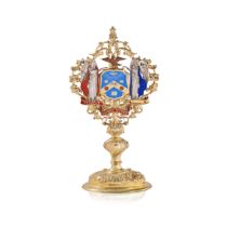 The 'Worshipful Company of Stationers' silver-gilt and enamel table centrepiece William Hutton &...