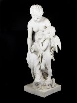 Sir Charles Bennet Lawes-Wittewronge, 2nd Bart., (British, 1843-1911): A carved white marble fig...