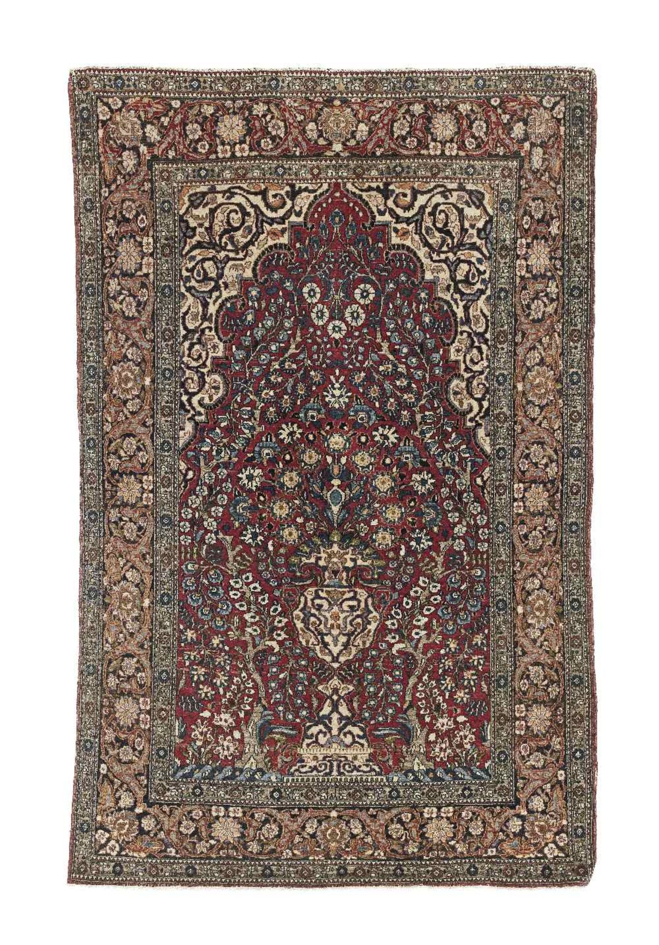 An unusual Isfahan prayer rug Central Persia, c.1910 221cm x 146cm