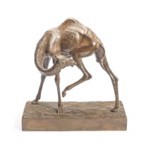 Raymond de Meester de Betzenbroeck (Belgian, 1904-1995): A patinated bronze model of a dromedary...