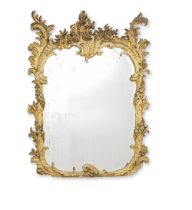 A German third quarter 18th century Rococo giltwood overmantel mirror 1750-1765, probably of Sou...
