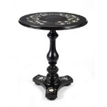 An early Victorian hardstone inlaid Ashford black marble centre table 1850-1860, in the manner o...