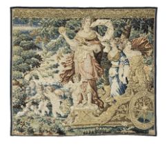 An elegant Aubusson Mythological tapestry Circa 1650 245cm x 221cm