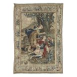 An impressive French (Paris) historical tapestry depicting Tancred and Clorinda Third quarter 17...