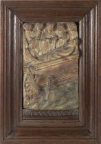 A Medieval Nottingham alabaster relief panel depicting the Entombment Circa 1450