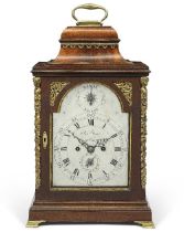 A late 18th century brass mounted mahogany bell top table clock Robert Wood, London