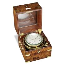 A good mid 19th century eight-day brass-bound mahogany marine chronometer Abraham Jackson, Liverpoo