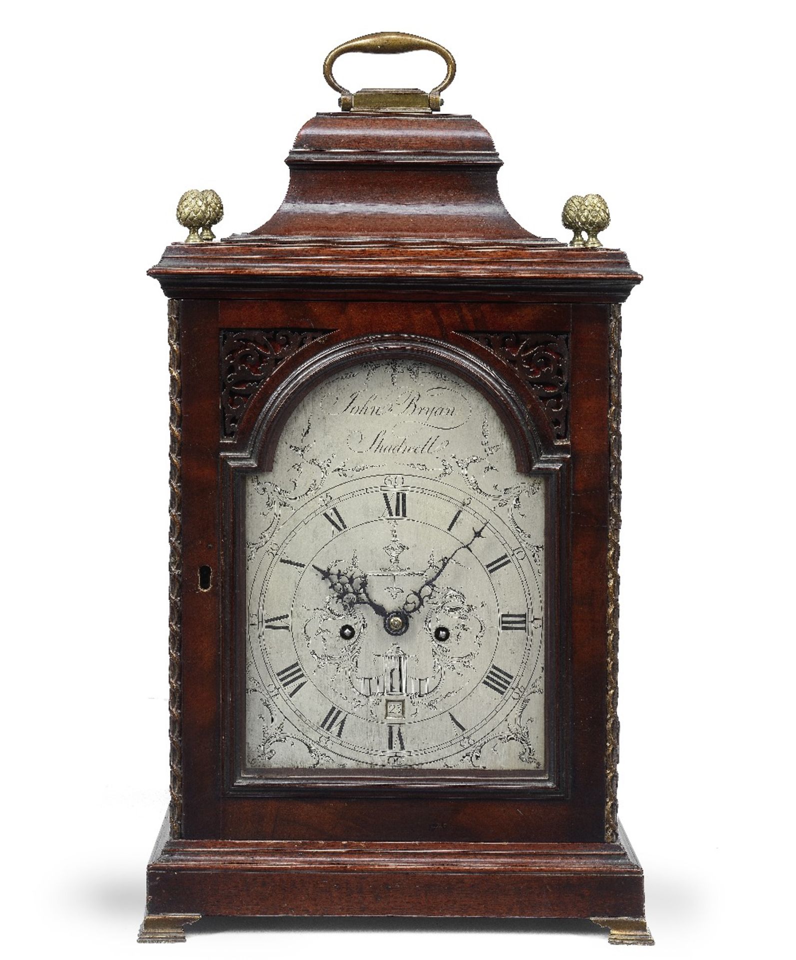 A late 18th century mahogany table clock John Bryan, Shadwell