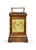 A good and rare mid 19th Century English rosewood quarter striking travelling clock Viner, 235 Regen