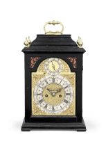 An early 18th century ebonised table clock with pull quarter repeat Christopher Gould, London