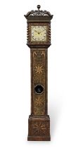 A late 17th century olivewood, boxwood and ebonised parquetry and oyster inlaid longcase clock with