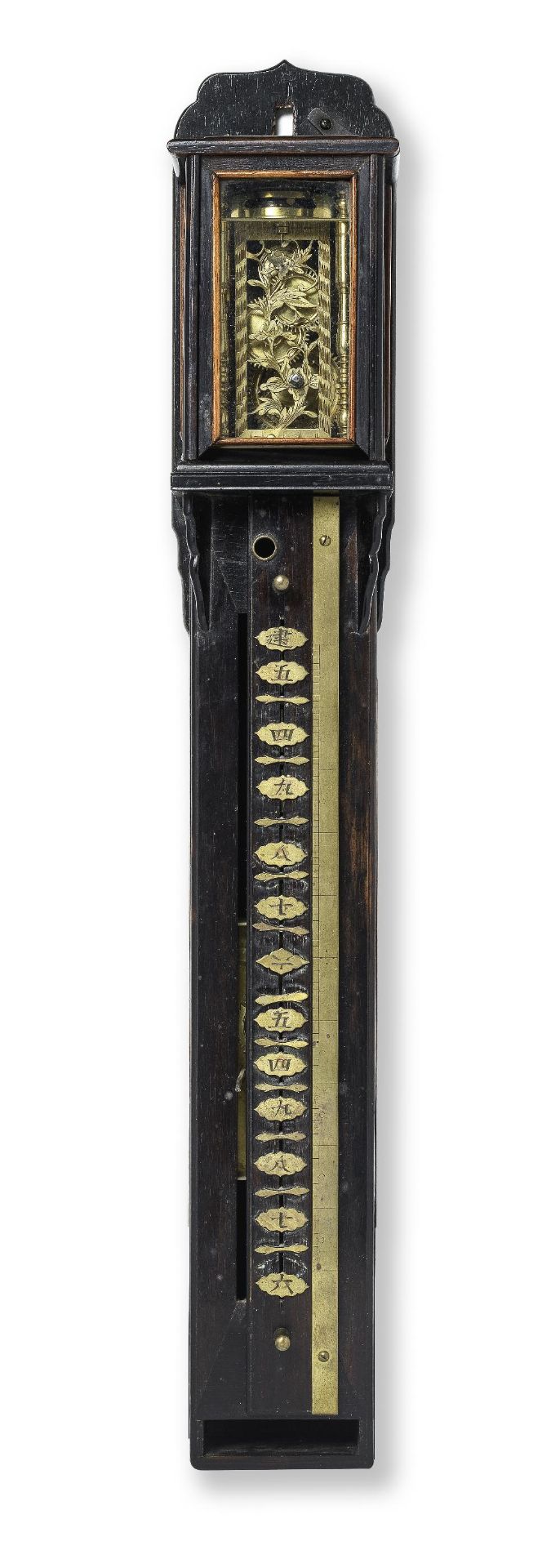 A rare 19th century Japanese hardwood striking pillar clock